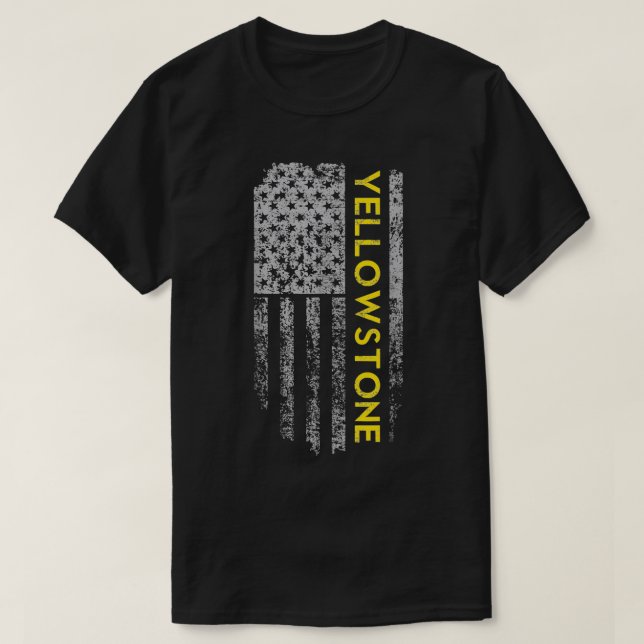 Yellowstone American Flagga T Shirt (Design framsida)