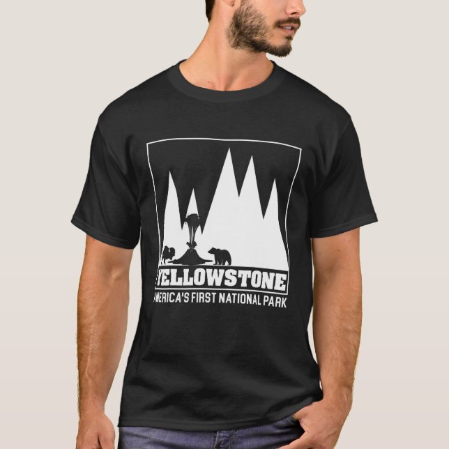 Yellowstone America's First National Park USA Park T Shirt (Framsida)