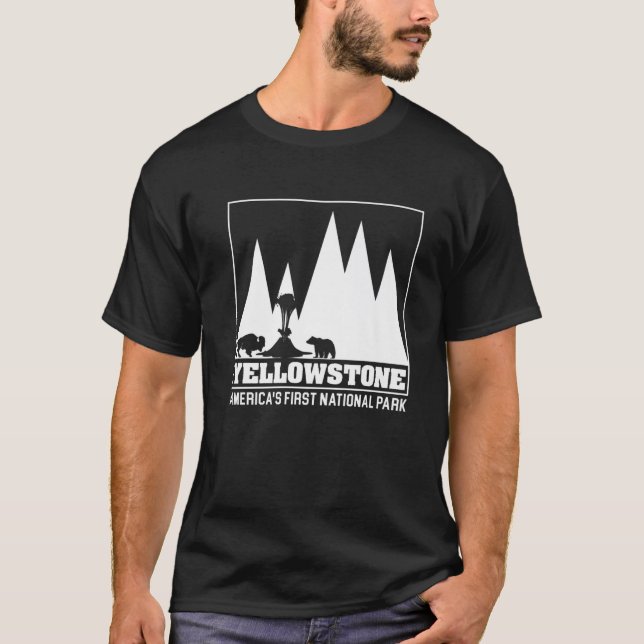 Yellowstone America's First National Park USA Park T Shirt (Framsida)