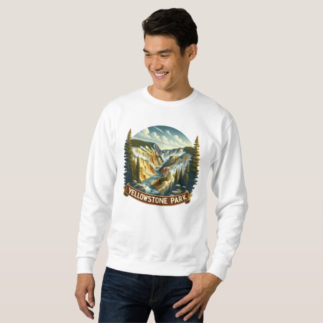 Yellowstone Art Lång Ärmad Tröja (Hel framsida)