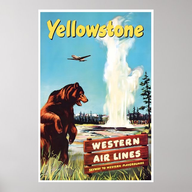 Yellowstone Art Nationalpark tryck västerländsk re (Framsidan)