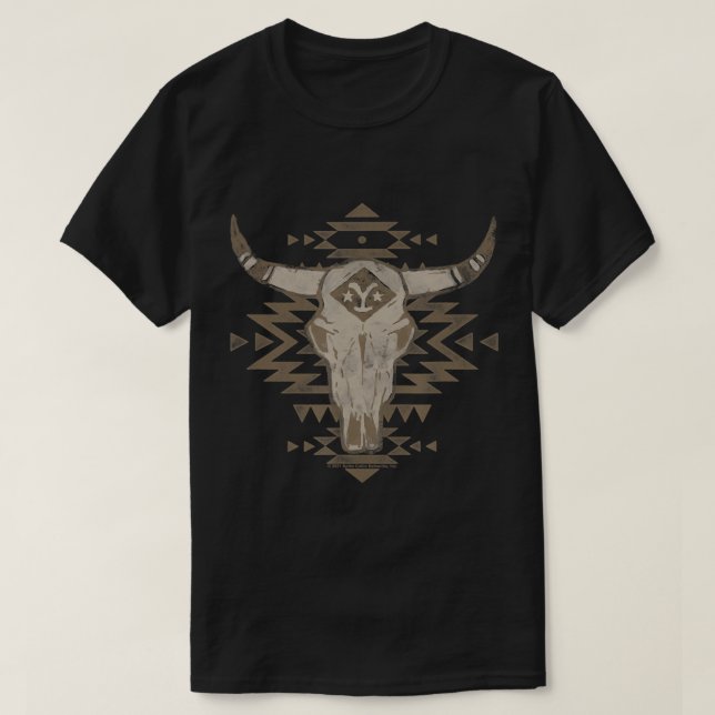 Yellowstone Artsy Cattle Skull T-Shirt (Design framsida)