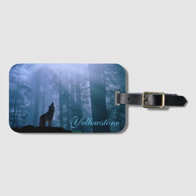 Yellowstone Bagage Tag-Wolf Bagagebricka (Framsida horisontal)