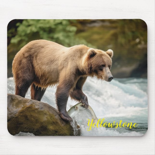 Yellowstone Bear Mouse Pad Musmatta (Framsidan)