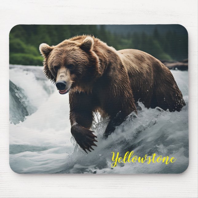 Yellowstone Bear Mouse Pad Musmatta (Framsidan)