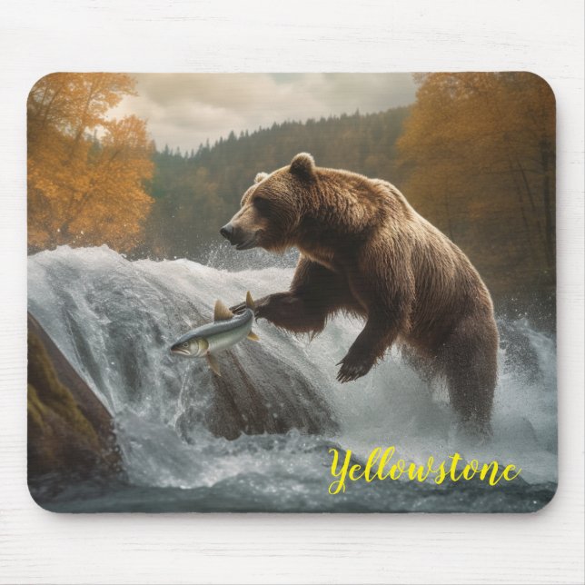 Yellowstone Bear Mouse Pad Musmatta (Framsidan)