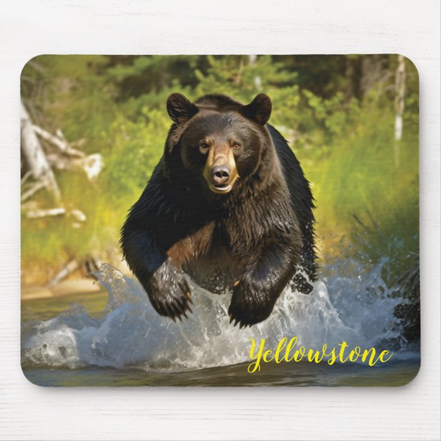 Yellowstone Bear Mouse Pad Musmatta (Framsidan)