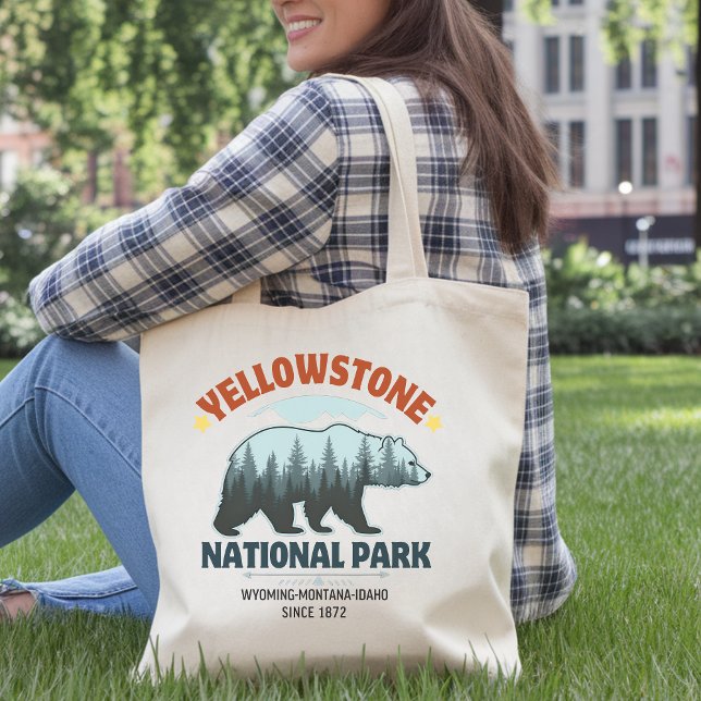 Yellowstone Bear Tote – Wild & Free Adventure Styl Tygkasse (Skapare uppladdad)