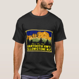 Yellowstone Beartooth Highway Wyoming Montana Vin T Shirt