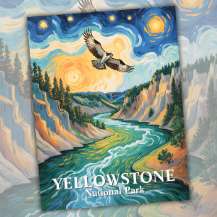 Yellowstone Bird Osprey Van Gogh Starry Night Vykort
