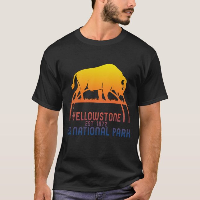Yellowstone Bison Buffalo Shirt, USA:s nationalpar T Shirt (Framsida)