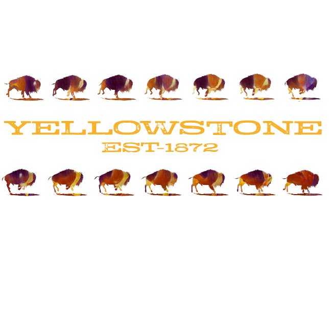 Yellowstone Bison Running T Shirt (Skapare uppladdad)