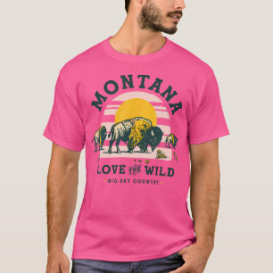 Yellowstone Buffalo Retro Montana Bison Wilderness T Shirt