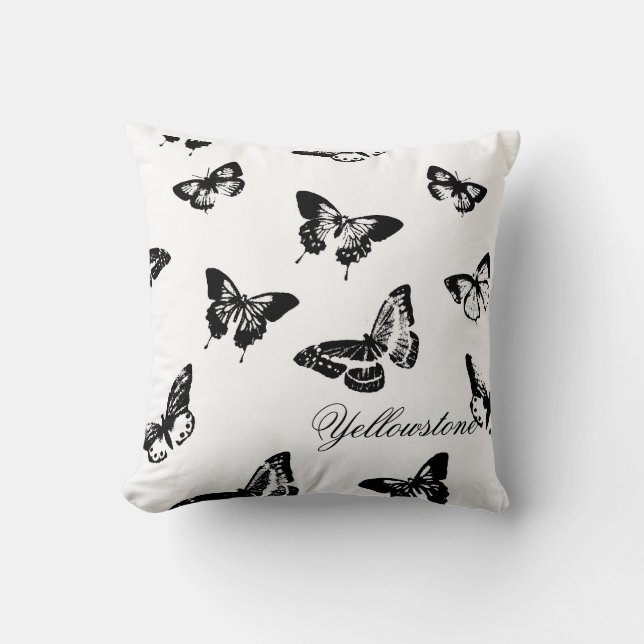 Yellowstone Butterflies Pillow Kudde (Framsida)