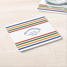 Yellowstone Cabin Klubb Anpassningsbar Vapensköld  Underlägg Papper Kvadrat