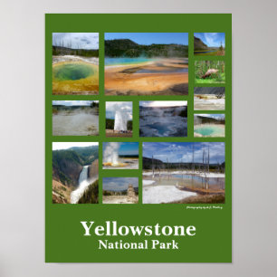Yellowstone Collage (Porträtt) Poster