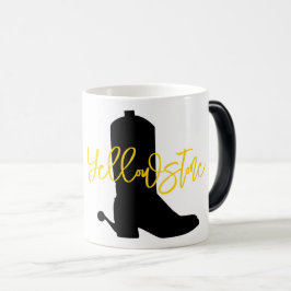 Yellowstone Cowboy Boot Silhouette Namn Roligt Magisk Mugg