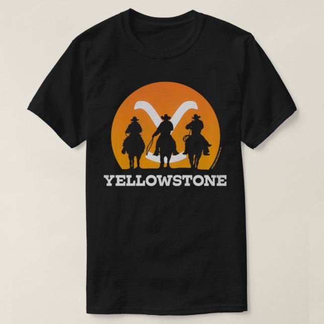 Yellowstone Cowboy Sunset Pullover T Shirt (Design framsida)