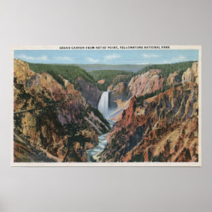 Yellowstone den WYfrom konstnären pekar Poster