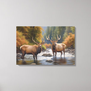 Yellowstone Elk Canvas Art