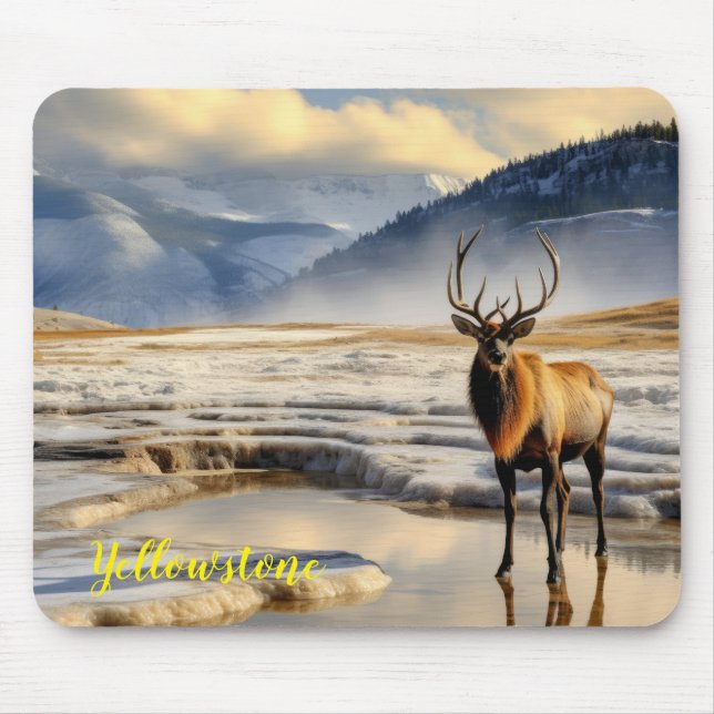 Yellowstone Elk Mouse Pad Musmatta (Framsidan)