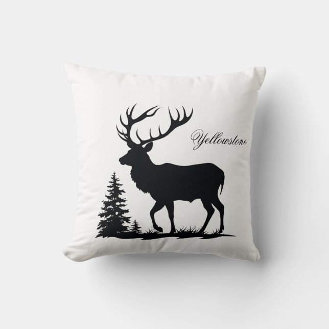 Yellowstone Elk Pillow Kudde (Framsida)