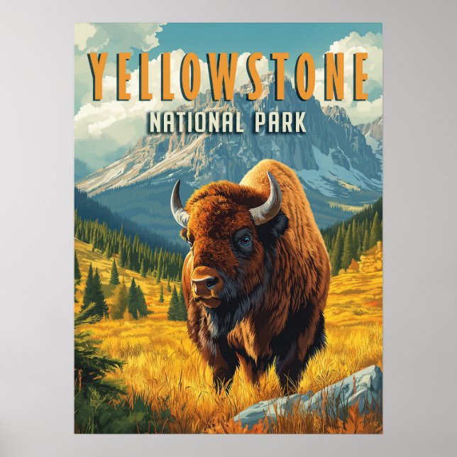 Yellowstone: En Retro Travel Poster (Framsidan)