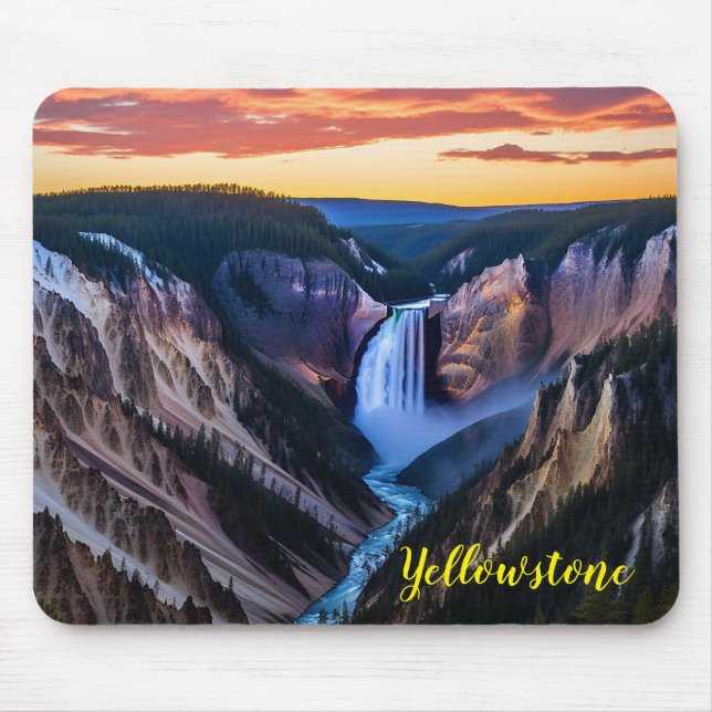 Yellowstone Falls Mouse Pad Musmatta (Framsidan)