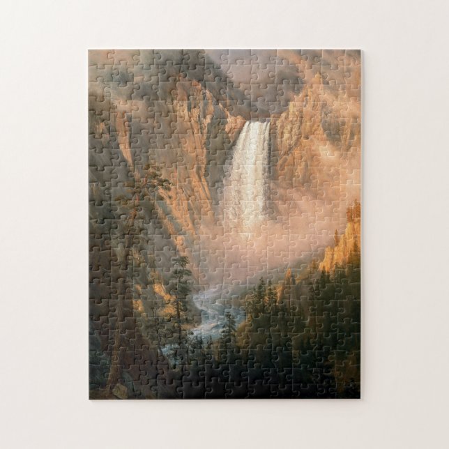 Yellowstone Falls nationalpark Wilderness Puzzle Pussel (Vertikal)