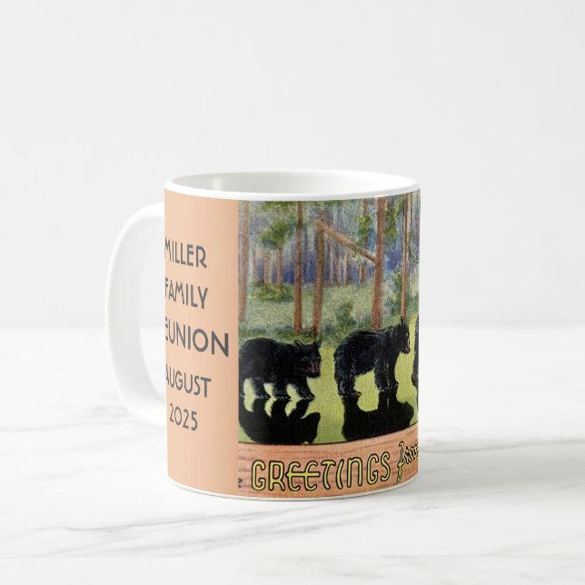 Yellowstone Familjeåterträff Anpassad Kaffemugg (Framsida vänster)