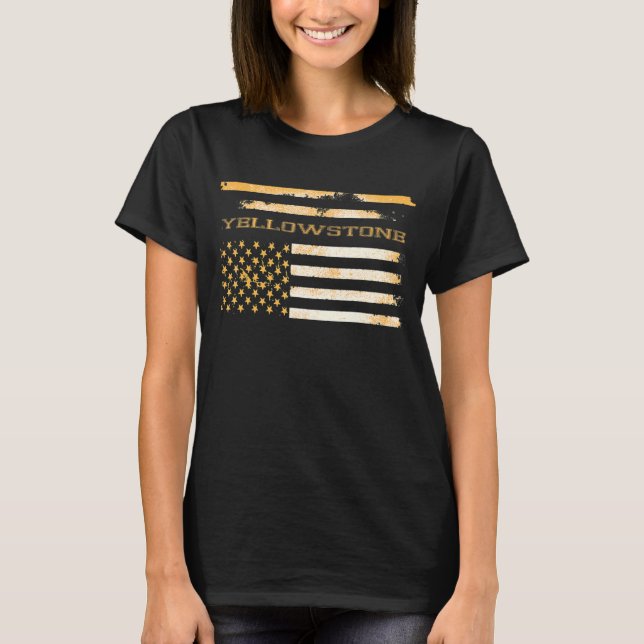 Yellowstone-Flagga T Shirt (Framsida)
