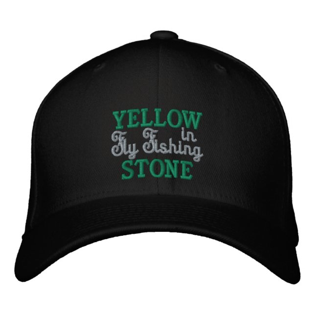 Yellowstone Flygfiske-Embroized Baseball Cap Broderad Keps (Framsida)