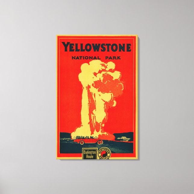 Yellowstone, Gamla Faithful Advertising Poster Canvastryck (Framsida)