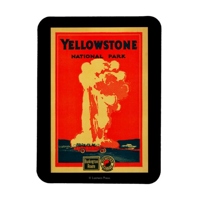 Yellowstone, Gamla Faithful Advertising Poster Magnet (Vertikal)