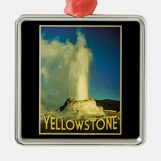 Yellowstone Gammal Faithful Julgransprydnad Metall (Framsidan)