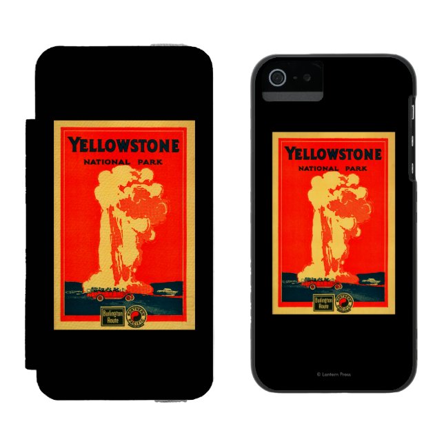 Yellowstone gammal trogen advertizingaffisch incipio iPhone wallet skal (Sida vid Sida)