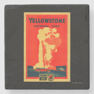 Yellowstone gammal trogen advertizingaffisch stenunderlägg