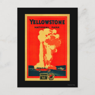 Yellowstone gammal trogen advertizingaffisch vykort