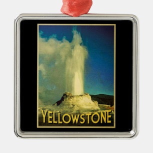 Yellowstone gammalt troget julgransprydnad metall