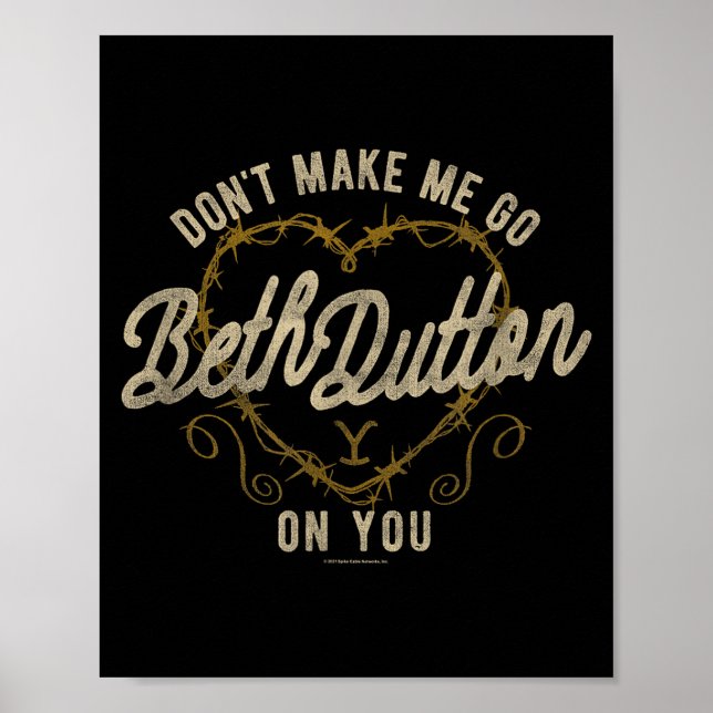 Yellowstone Go Beth On You Barbed Wire Heart Small Poster (Framsidan)