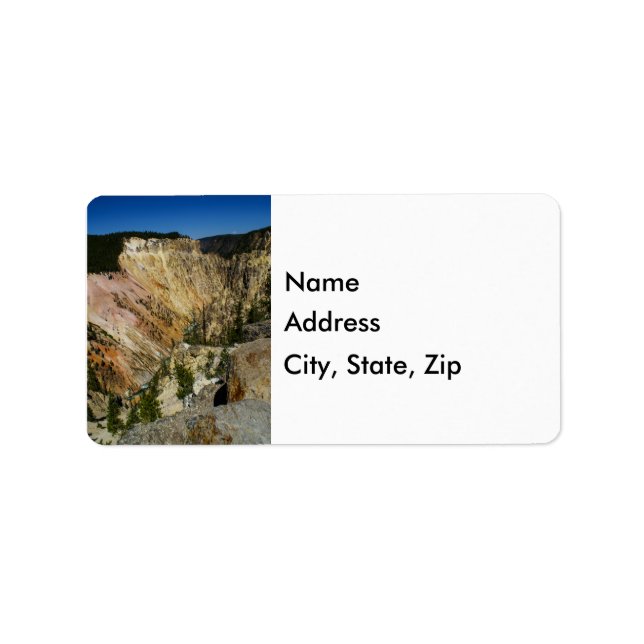 Yellowstone Grand Canyon Adressetikett (Framsidan)