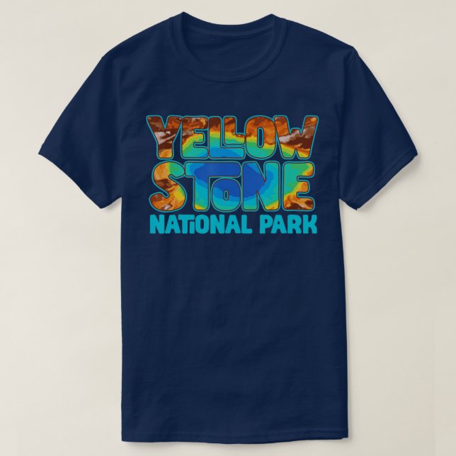 Yellowstone Grand Prismatic Hett Vår Retro T Shirt (Design framsida)
