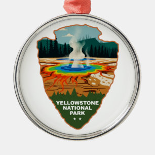 Yellowstone Grand Prismatic Spring Arrowhead Julgransprydnad Metall