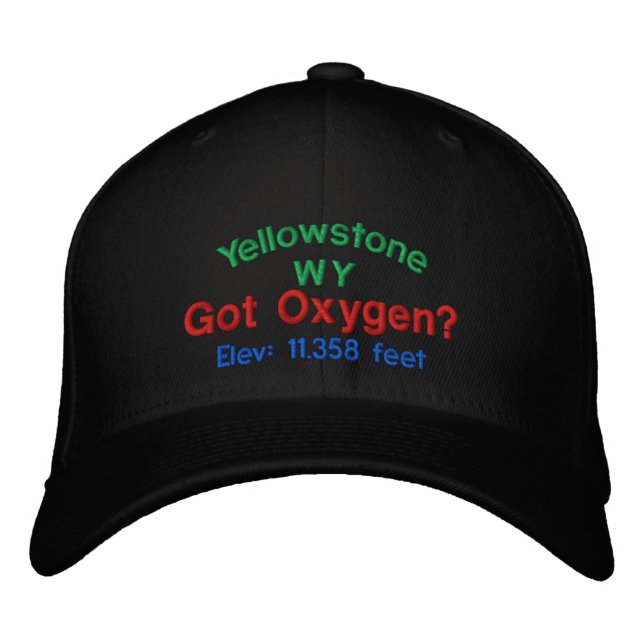Yellowstone Har Oxygen? Broderat tak Broderad Keps (Framsida)