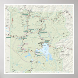 Yellowstone karta poster