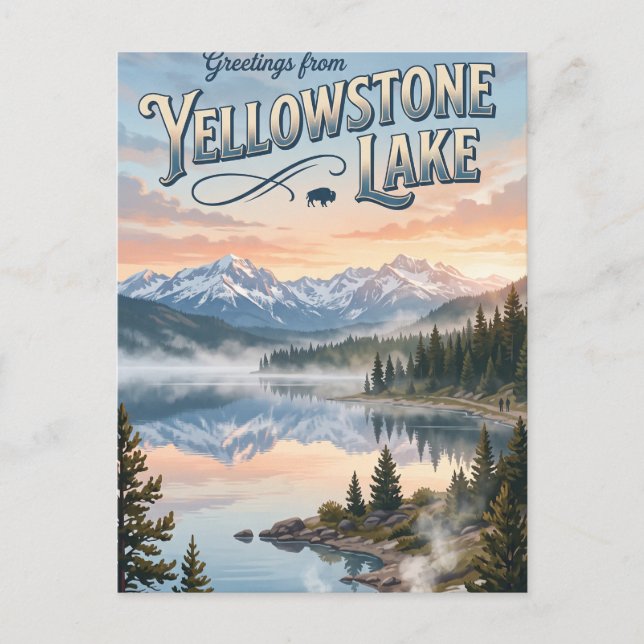 Yellowstone Lake USA Vykort (Framsida)