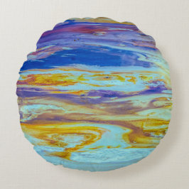 Yellowstone Lava Bassäng Swirls Rund Kudde