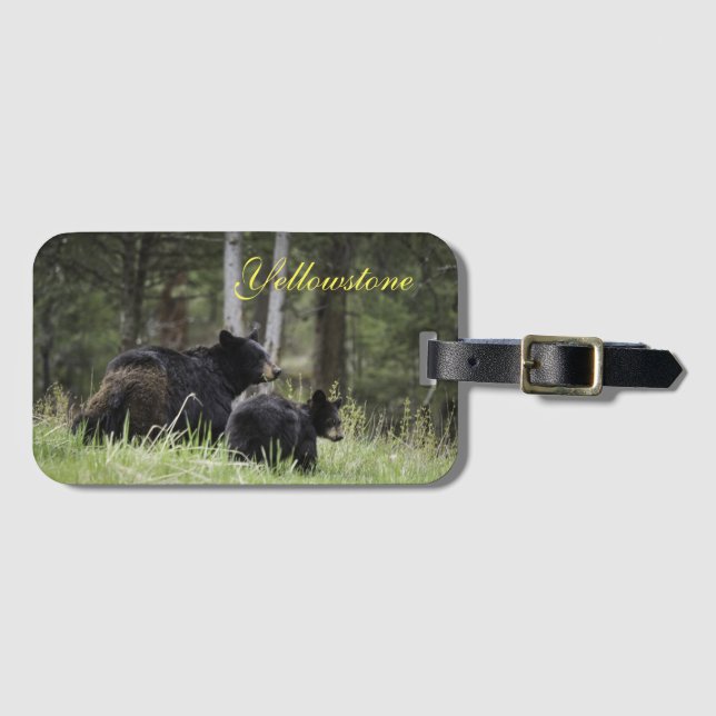 Yellowstone Luggage Tag-Bear Bagagebricka (Framsida horisontal)