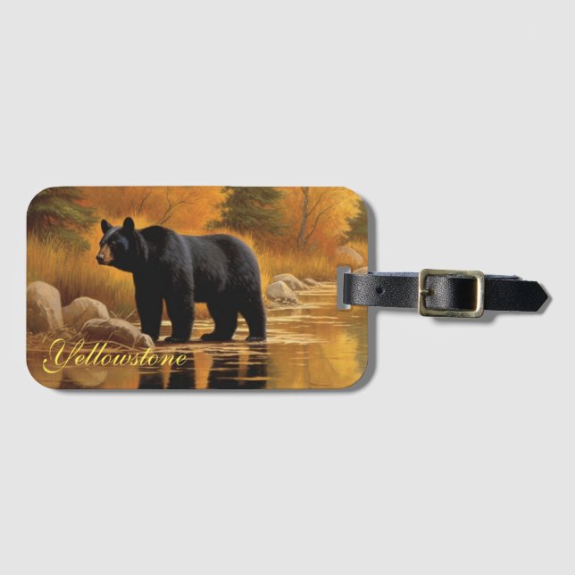 Yellowstone Luggage Tag-Bear Bagagebricka (Framsida horisontal)