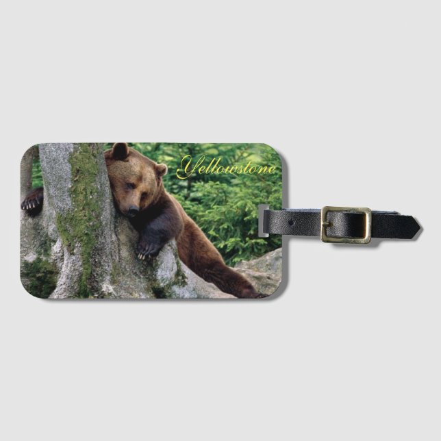 Yellowstone Luggage Tag-Bear Bagagebricka (Framsida horisontal)